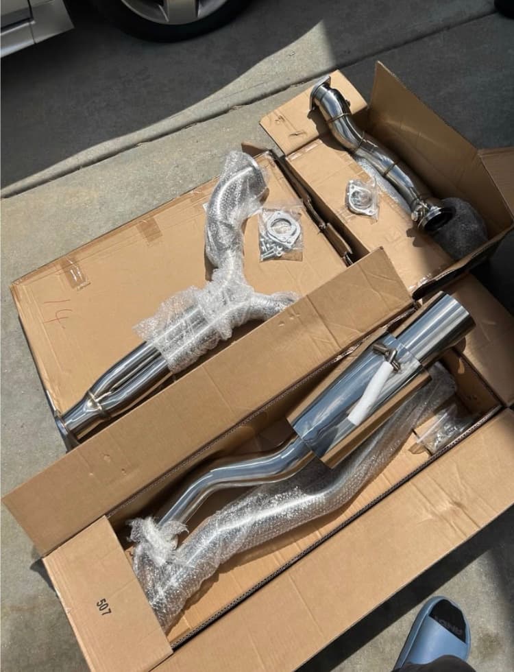 Megan Racing Exhaust Pipes & Y-Pipe for 350Z/G35 - Boost Power & Sound - 3" T304 Stainless | VQ35DE/HR Midpipe + Y-Pipe Combo | Deep Aggressive Tone | Dual 4.5" Burnt Tips | Direct Bolt-On for 2003-2008 350Z & G35 Coupe/Sedan
