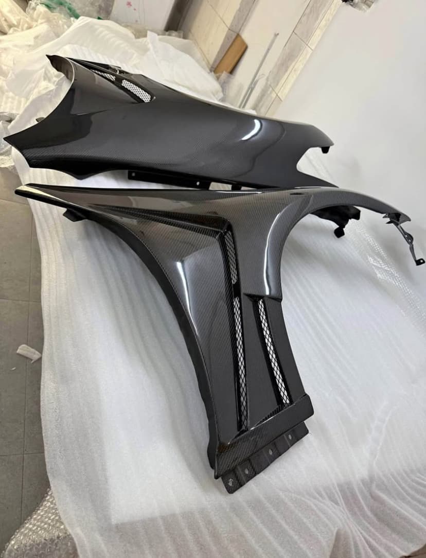 2008-2013 G37 Sedan Vented Carbon Fiber Fenders | +20mm Wide | Real 2x2 Twill | Functional Louvers | OEM Fit