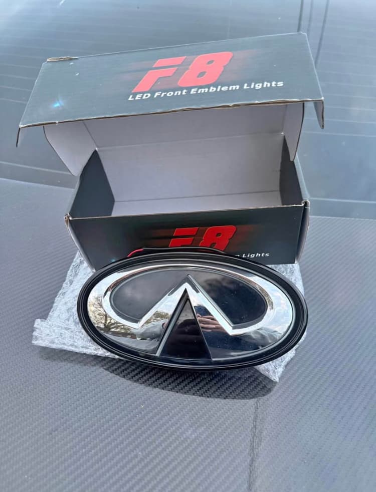 2014-2024 Infiniti Q50 Chrome LED Grille Emblem – Plug & Play Illuminated Logo Badge